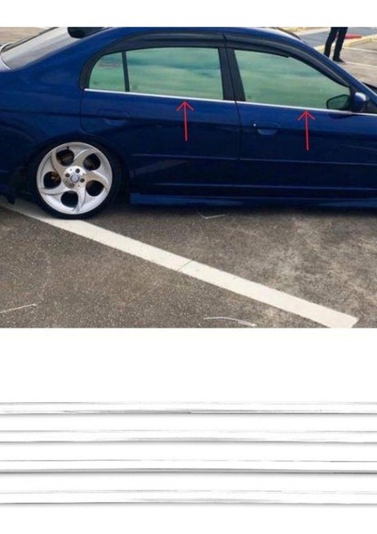 Honda Cıvıc 2002-2005 Modeller Arası Krom Cam Çıtası 4 Parça Paslanmaz Çelik fiyatları
