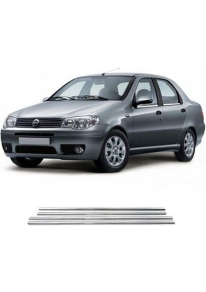 Fiat Albea 2002-2012 Modeller Arası Krom Cam Çıtası 4 Parça Paslanmaz Çelik