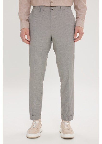 Comfort Fit Rahat Kesim Yan Cepli Desenli Beli Lastikli Pantolon