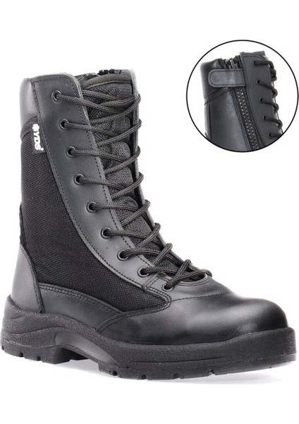 ml 100 C Bot -Siyah, Fermuarlı Hakiki Deri Yazlık Askeri Bot