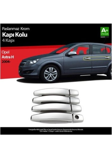 Opel Astra -H Kasa 2004-2010 Model Arası Krom Kapı Kolu 4 Kapı 8 Parça Paslanmaz Çelik fiyatları