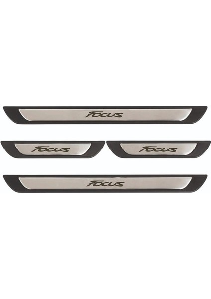 Focus -4 2018+ Old Krom Kapı Eşiği 4 Parça Paslanmaz Çelik