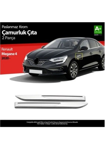 Renault Megane-4 2021 ve Üzeri Modeller Krom Çamurluk Çıtası 2 Parça Paslanmaz Çelik fiyatları