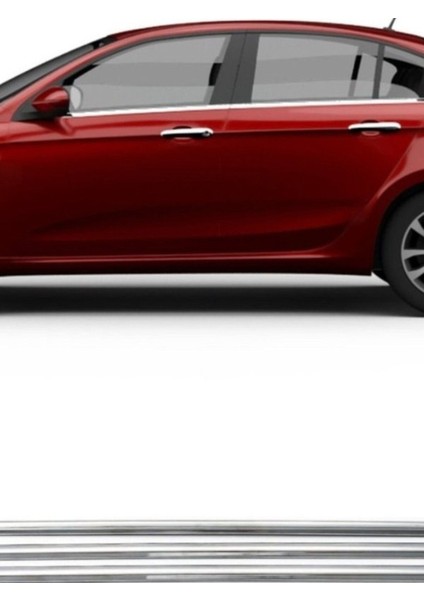 Fiat Egea Sedan 2015-2024 Modeller Arası Krom Cam Çıtası 4 Parça Paslanmaz Çelik