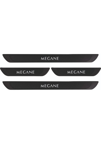 Renault 2010-2016 Megane Old Karbon Kapı Eşiği 4 Parça Paslanmaz Çelik