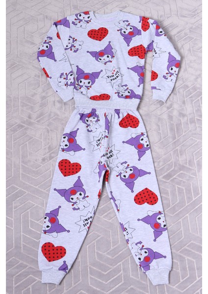 Kız Çocuk Şardonlu Pijama Takımı Karakter Baskılı C65