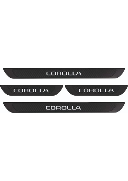 Toyota 2019+ Corolla Old Karbon Kapı Eşiği 4 Parça Krom Yazılı