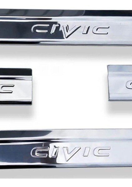 Honda Cıvıc 2016 ve Üzeri Modeller Arası Krom Kapı Eşiği 4 Parça Paslanmaz Çelik
