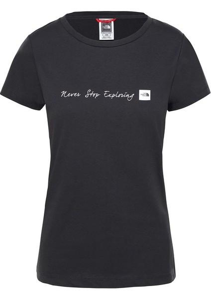 W SS Neverstopexploring Tee-Eu Siyah Kadın T-Shirt NF00A6PRKY41