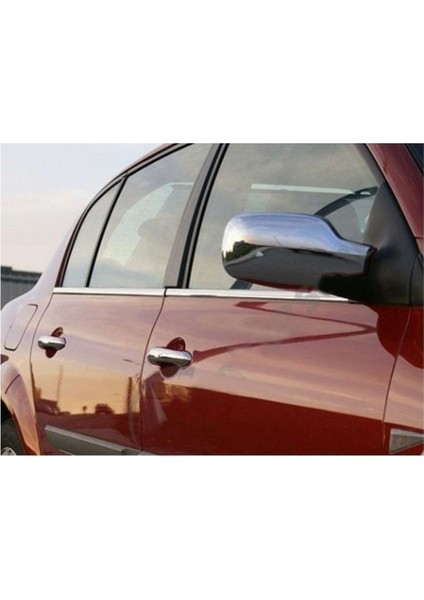 Renault Megane 2 Sedan 2004-2010 Modeller Arası Krom Cam Çıtası 4 Parça Paslanmaz Çelik