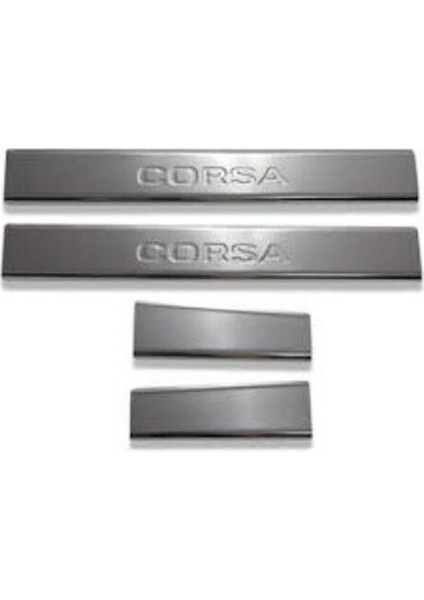 Opel Corsa D Kasa 2006-2015 Modeller Arası Krom Kapı Eşiği 4 Parça Paslanmaz Çelik
