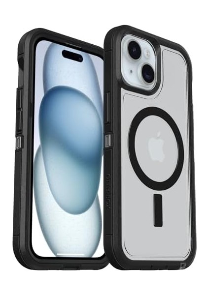 Defender Xt Iphone 15 / Iphone 14 / Iphone 13 Için Kılıf, Magsafe Özellikli, Darbeye Dayanıklı, Ultra Sağlam, Koruyucu Kılıf, 5x Askeri Standartlara Göre Test Edilmiştir, Şeffaf/siyah