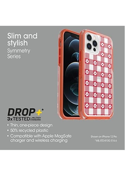 iPhone 12/iphone 12 Pro Simetri Şeffaf Kılıf, Darbeye Dayanıklı, Düşmeye Dayanıklı, Koruyucu Ince Kılıf, Askeri Standartlara Göre 3 Kez Test Edilmiştir, Piknik Papatya