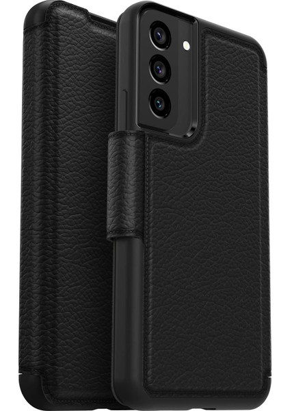 Galaxy S22+ Strada Kılıf, Darbeye Dayanıklı, Düşmeye Dayanıklı, Iki Kart Tutuculu Birinci Sınıf Deri Folyo, Askeri Standartlara Göre 3 Kez Test Edilmiştir, Siyah