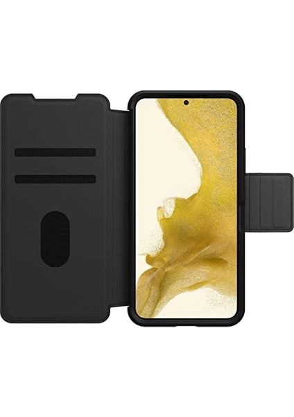 Galaxy S22+ Strada Kılıf, Darbeye Dayanıklı, Düşmeye Dayanıklı, Iki Kart Tutuculu Birinci Sınıf Deri Folyo, Askeri Standartlara Göre 3 Kez Test Edilmiştir, Siyah