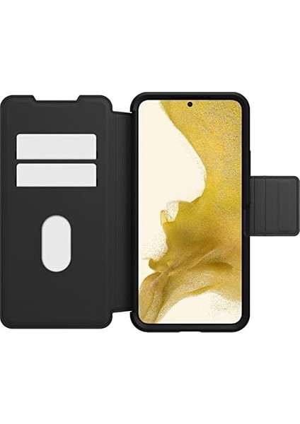 Galaxy S22+ Strada Kılıf, Darbeye Dayanıklı, Düşmeye Dayanıklı, Iki Kart Tutuculu Birinci Sınıf Deri Folyo, Askeri Standartlara Göre 3 Kez Test Edilmiştir, Siyah