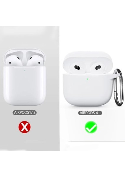 Apple Airpods 4 ile Uyumlu Kılıf 4. Nesil Airp-Ods Kılıf 2024 Professional Termoplastik Soft Kancalı Tam Kaplayan Halcyon Kılıf Airpods 4 ile Uyumlu Kılıf