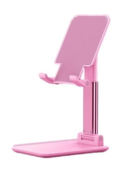 Ayarlanabilir Telefon Standı, Masaüstü Portatif Telefon Tutucu Stand, Katlanabilir Telefon Tutucu Masaüstü Model (Pembe)