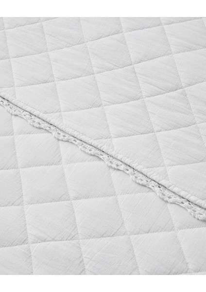 Vintage Diamond Çift Kişilik Yatak Örtüsü Takımı 200X220 cm Beyaz fiyatları