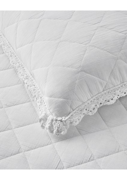 Vintage Diamond Çift Kişilik Yatak Örtüsü Takımı 200X220 cm Beyaz modelleri