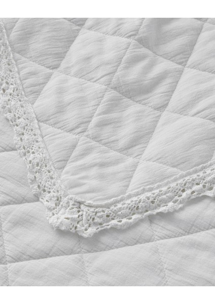 Vintage Diamond Çift Kişilik Yatak Örtüsü Takımı 200X220 cm Beyaz fırsatları