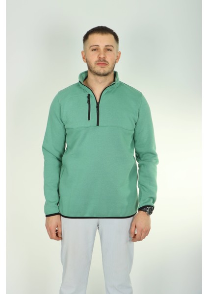3 Ip Cepli Yarım Fermuar Sweat Yeşil fiyatları