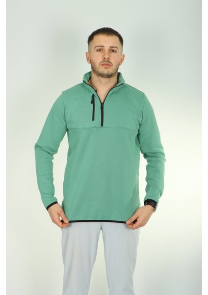 3 Ip Cepli Yarım Fermuar Sweat Yeşil indirimleri