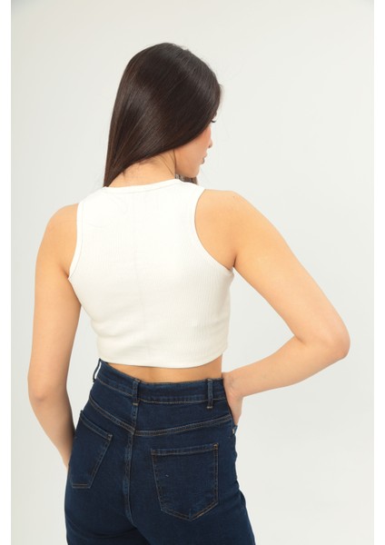 Fitilli Görünümlü Askılı Kalın Esnek Örme Basıc Crop fiyatları