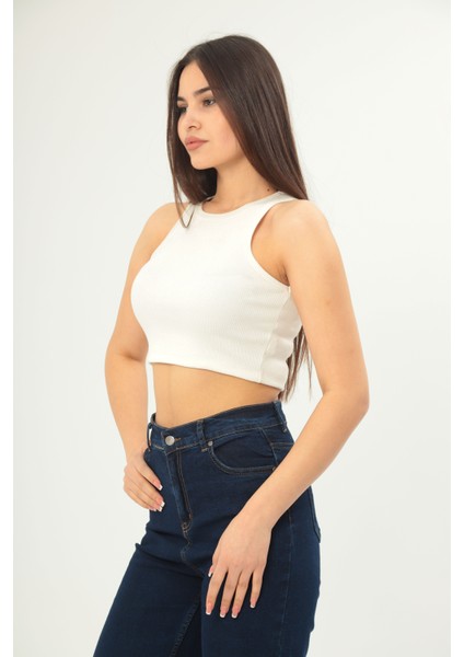 Fitilli Görünümlü Askılı Kalın Esnek Örme Basıc Crop fırsatları