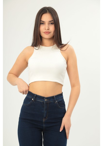 Fitilli Görünümlü Askılı Kalın Esnek Örme Basıc Crop indirimleri