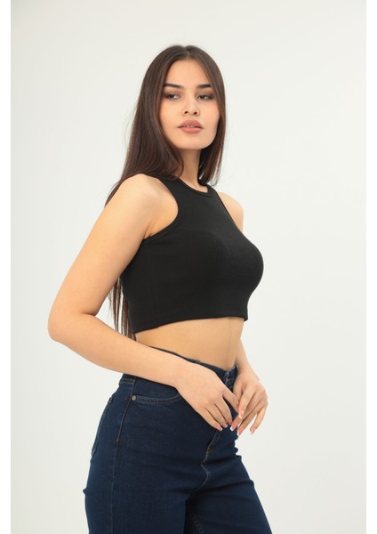 Fitilli Görünümlü Askılı Kalın Esnek Örme Basıc Crop fırsatları