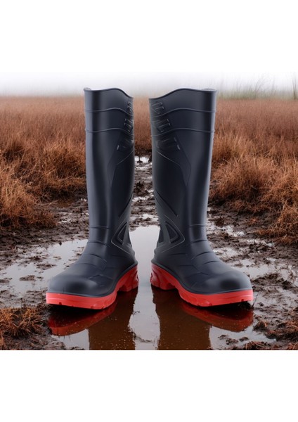 Uzun Çizme Iş Güvenlik Çizmesi Numara 39 Inşaat Tarım Bahçe Kimya Petrol Çiftilik Gaz 36 cm modelleri