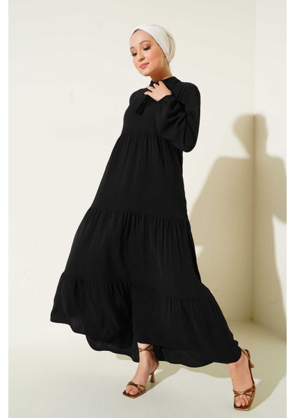 1627 Yaka Bağcıklı Tesettür Elbise fiyatları