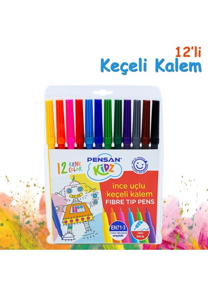 Pensan 5 Li Boyama Seti - (12'li Kuruboya, 12'li Suluboya, 12'li Keçeli , 8'li Pastel ) fırsatları