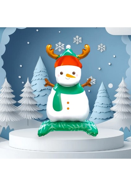 Ayaklı Küçük Kardan Adam Folyo Balon Yılbaşı Folyo Balonu Süsü fırsatları