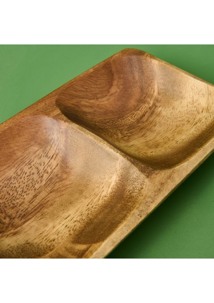 Akasya Üç Bölmeli Çerezlik - Kahverengi - 25X10 cm fırsatları