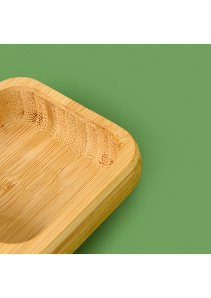 3'lü Kare Bambu Çerezlik Seti - Kahverengi - 9,5 cm fırsatları