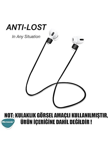 Apple Airpods 1. Nesil / 2. Nesil Için Manyetik Mıknatıslı Kulaklık Ipi Siyah [airpods 1/2 ile Uyumlu Kılıf - Siyah]