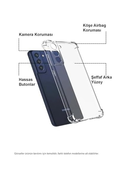 Iletişim Xiaomi Redmi Note 13 5g Kapak Kamera Korumalı Airbag Antishock Köşe Korumalı Şeffaf Silikon Kılıf