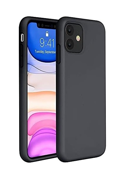 Chv iPhone 11 ile Uyumlu Kılıf Içi Kadife Lansman Silikon Kılıf Şok Emici Full Kasa Koruma Sağlayan Kılıf (Siyah)