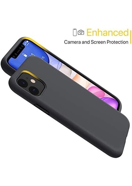 Chv iPhone 11 ile Uyumlu Kılıf Içi Kadife Lansman Silikon Kılıf Şok Emici Full Kasa Koruma Sağlayan Kılıf (Siyah)