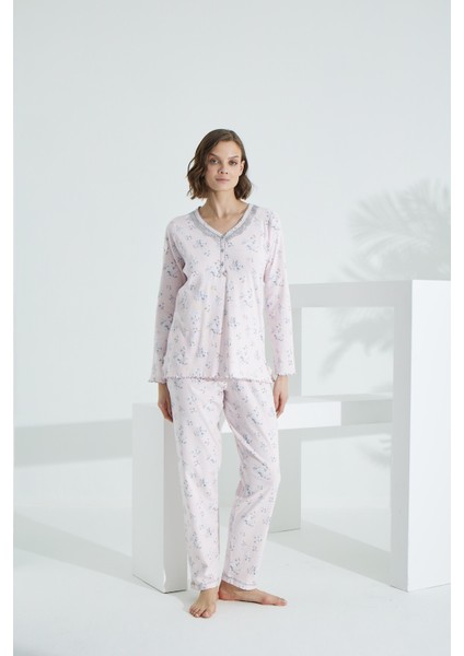 Angelique Pamuk Uzun Kol Kadın Pijama Takımı 21504