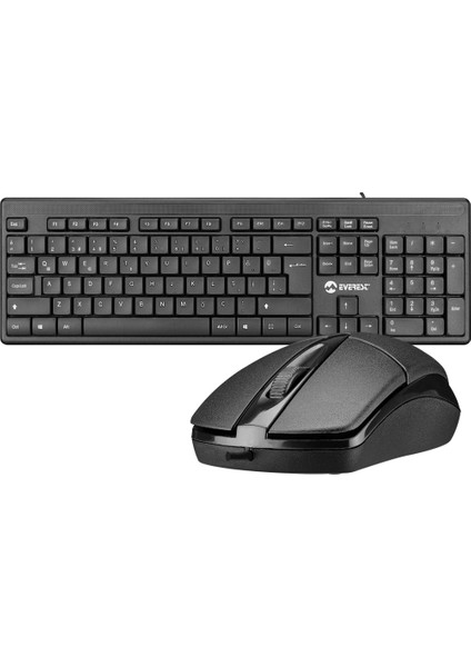 Everest KM-515, Siyah, Türkçe Q, Kablolu, Klavye Mouse Set