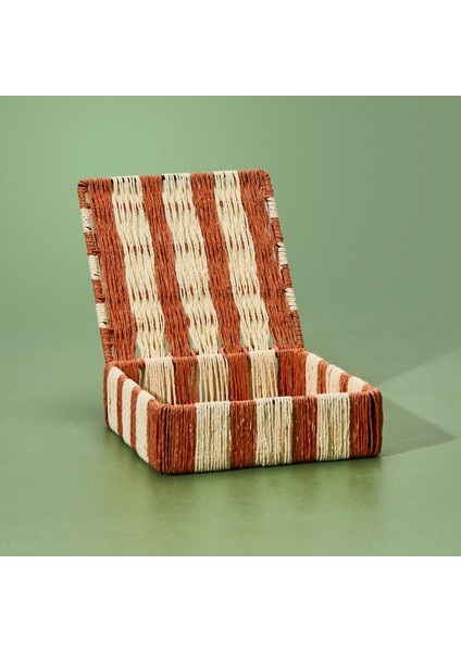 Deco Varese Dekoratif Kutu - Turuncu / Krem - 18X18X5 cm