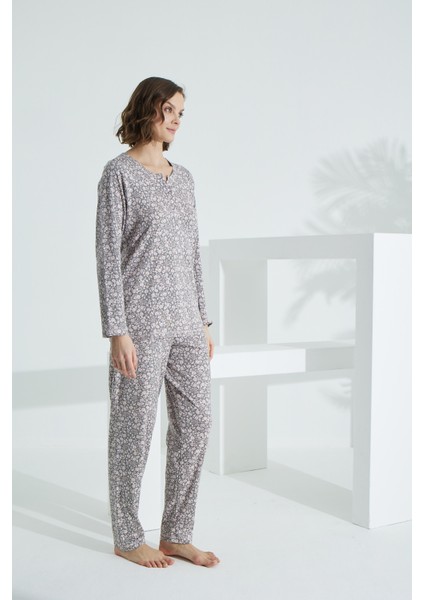 Angelique Pamuk Uzun Kol Kadın Pijama Takımı 21505 modelleri
