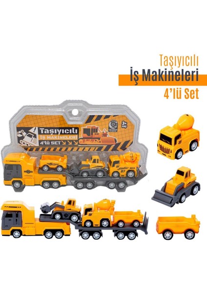 Taşıyıcılı Çek Bırak Iş Makineleri Araçları 4'lü Set