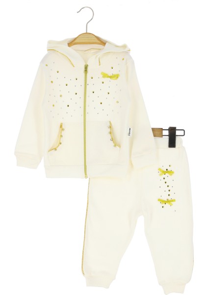 Kız Bebek Takım Taşlı Fiyonklu