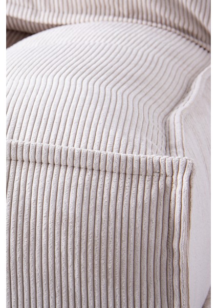 Mocca Fitilli Kadife Çift Kişilik Katlanır Yatak Katlanır Koltuk Krem