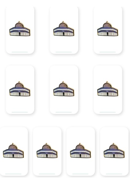 10'lu Kaya Kubbesinin Simgesi Altın Renkli Tasarımlı Metal Yaka Rozeti A300001-10