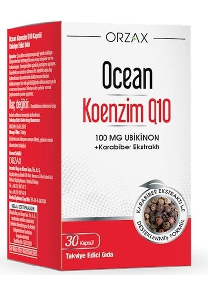Ocean Koenzim Q10 Takviye Edici Gıda 30 Kapsül